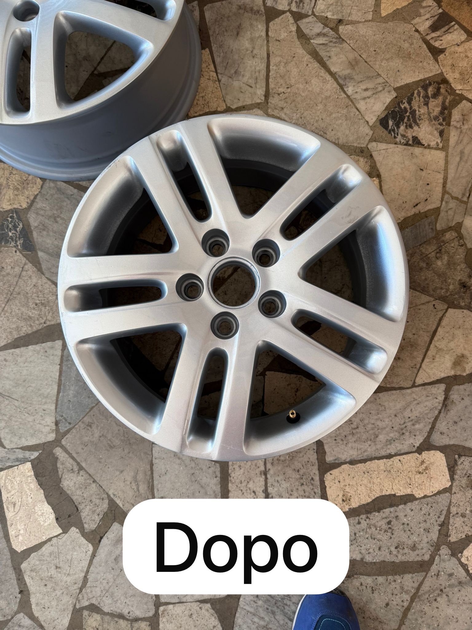 Secondo dettaglio del cerchio dopo l'intervento